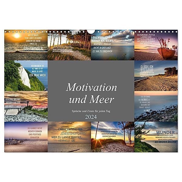 Motivation und Meer (Wandkalender 2024 DIN A3 quer), CALVENDO Monatskalender, Dirk Meutzner