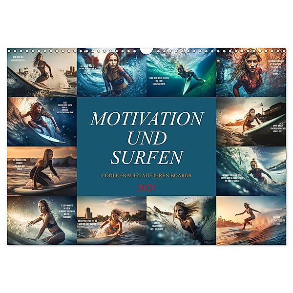 Motivation und Surfen (Wandkalender 2025 DIN A3 quer), CALVENDO Monatskalender, Calvendo, Dirk Meutzner