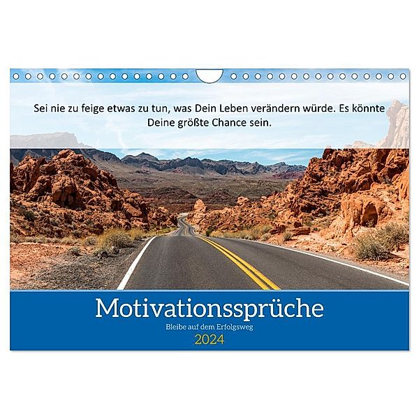 Motivationssprüche Erfolgsweg (Wandkalender 2024 DIN A4 quer), CALVENDO Monatskalender, MOTIVATIONPUUR