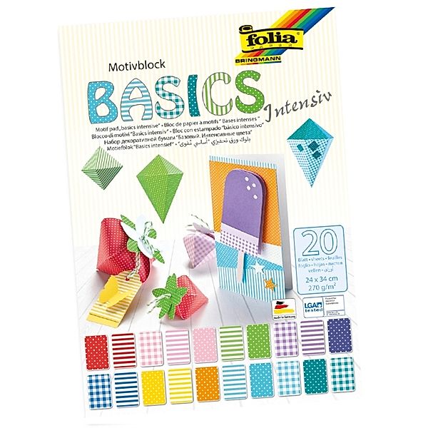 folia Motivblock BASIC INTENSIV 20 Blatt in bunt