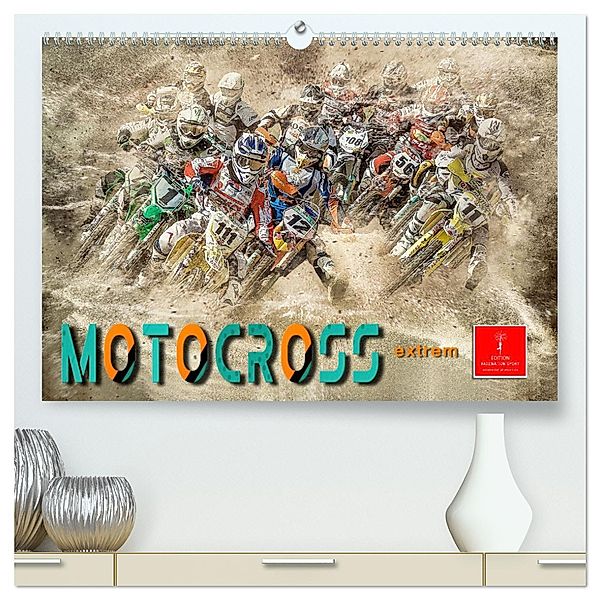 Motocross extrem (hochwertiger Premium Wandkalender 2025 DIN A2 quer), Kunstdruck in Hochglanz, Calvendo, Peter Roder