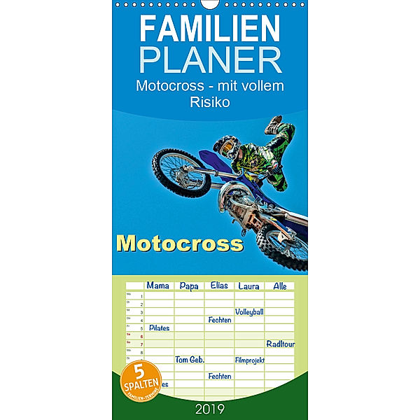 Motocross - mit vollem Risiko - Familienplaner hoch (Wandkalender 2019 , 21 cm x 45 cm, hoch), Peter Roder
