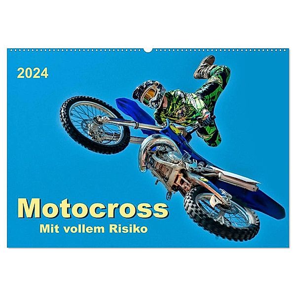 Motocross - mit vollem Risiko (Wandkalender 2024 DIN A2 quer), CALVENDO Monatskalender, Peter Roder