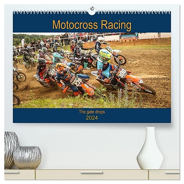 Motocross Racing - The gate drops (hochwertiger Premium Wandkalender 2024 DIN A2 quer), Kunstdruck in Hochglanz, Arne Fitkau Fotografie & Design
