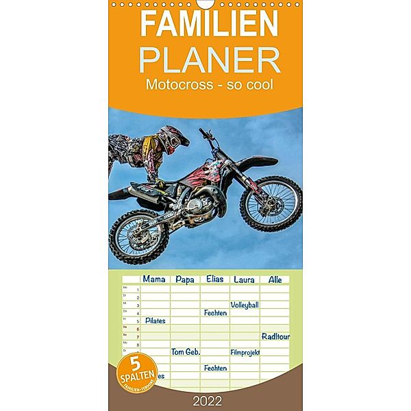 Motocross - so cool - Familienplaner hoch (Wandkalender 2022 , 21 cm x 45 cm, hoch), Peter Roder