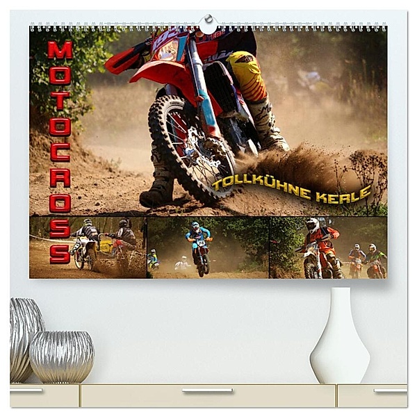 Motocross - tollkühne Kerle (hochwertiger Premium Wandkalender 2024 DIN A2 quer), Kunstdruck in Hochglanz, Renate Bleicher