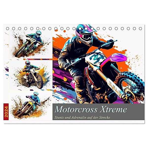 Motorcross Xtreme (Tischkalender 2024 DIN A5 quer), CALVENDO Monatskalender, Steffen Gierok-Latniak