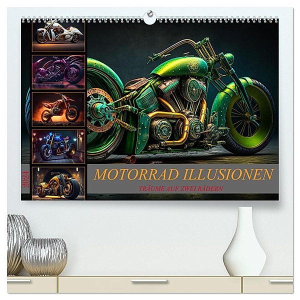 Motorrad illusionen (hochwertiger Premium Wandkalender 2024 DIN A2 quer), Kunstdruck in Hochglanz, Dirk Meutzner
