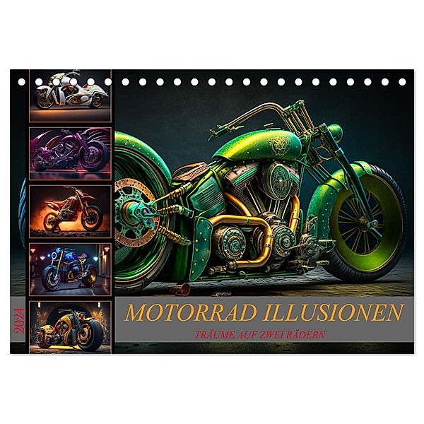 Motorrad illusionen (Tischkalender 2024 DIN A5 quer), CALVENDO Monatskalender, Dirk Meutzner