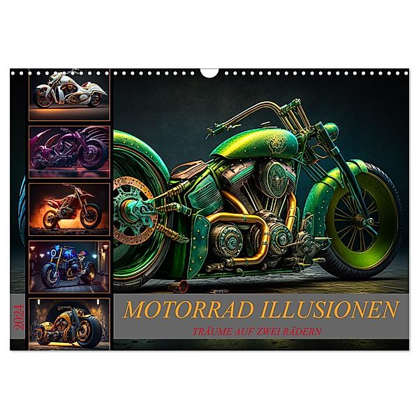 Motorrad illusionen (Wandkalender 2024 DIN A3 quer), CALVENDO Monatskalender, Dirk Meutzner