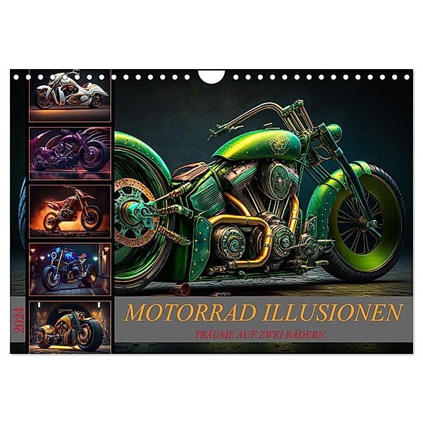 Motorrad illusionen (Wandkalender 2024 DIN A4 quer), CALVENDO Monatskalender, Dirk Meutzner
