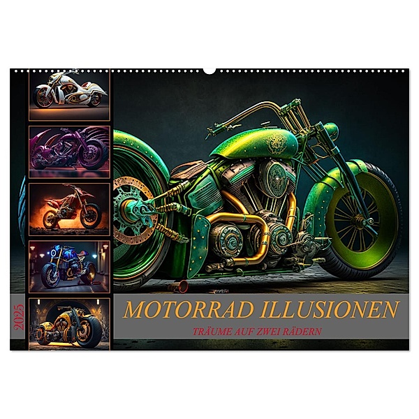 Motorrad illusionen (Wandkalender 2025 DIN A2 quer), CALVENDO Monatskalender, Calvendo, Dirk Meutzner