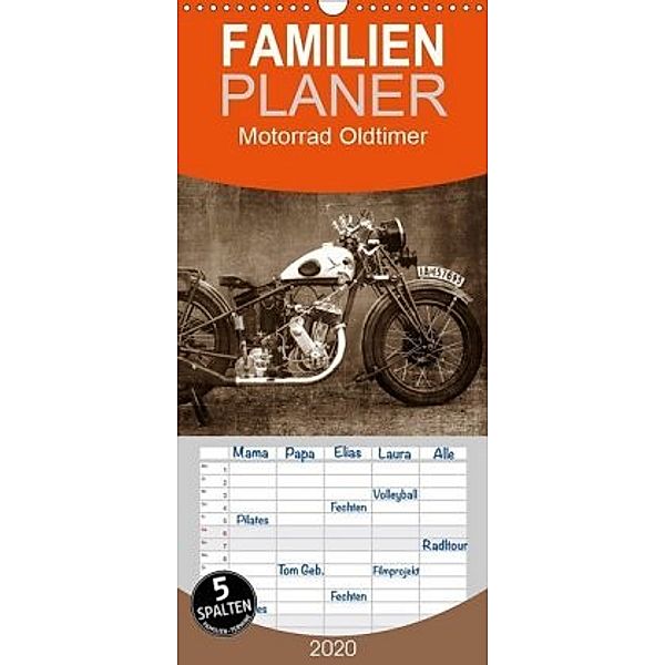 Motorrad Oldtimer - Familienplaner hoch (Wandkalender 2020 , 21 cm x 45 cm, hoch), Gabi Siebenhühner