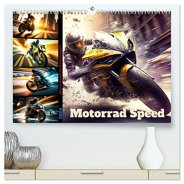 Motorrad Speed (hochwertiger Premium Wandkalender 2024 DIN A2 quer), Kunstdruck in Hochglanz, Dirk Meutzner