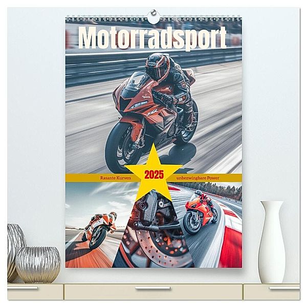 Motorradsport (hochwertiger Premium Wandkalender 2025 DIN A2 hoch), Kunstdruck in Hochglanz, Calvendo, Steffen Gierok-Latniak