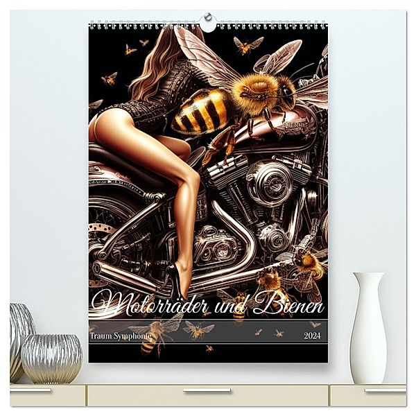 Motorräder und Bienen (hochwertiger Premium Wandkalender 2024 DIN A2 hoch), Kunstdruck in Hochglanz, Calvendo, Marco Warstat