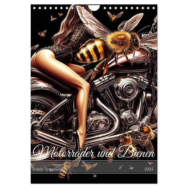 Motorräder und Bienen (Wandkalender 2024 DIN A4 hoch), CALVENDO Monatskalender, Calvendo, Marco Warstat