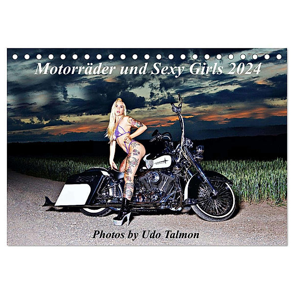 Motorräder und Sexy Girls (Tischkalender 2024 DIN A5 quer), CALVENDO Monatskalender, Udo Talmon