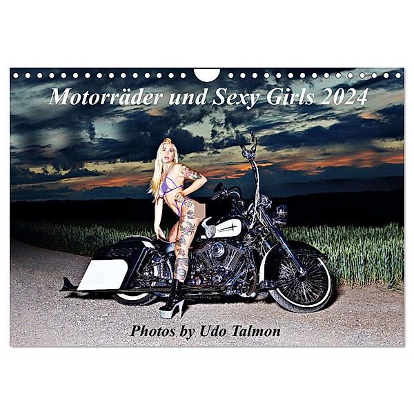 Motorräder und Sexy Girls (Wandkalender 2024 DIN A4 quer), CALVENDO Monatskalender, Udo Talmon