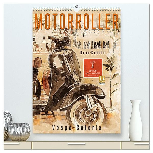 Motorroller - Vespa Galerie (hochwertiger Premium Wandkalender 2024 DIN A2 hoch), Kunstdruck in Hochglanz, Peter Roder
