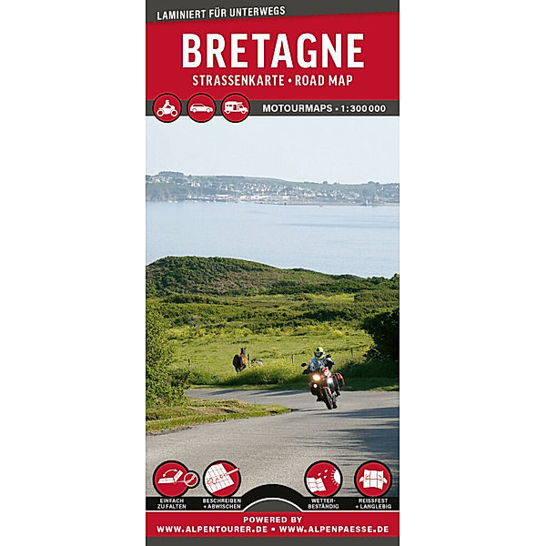 MoTourMaps Bretagne Auto- und Motorradkarte 1:300.000