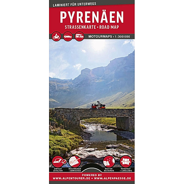 MoTourMaps Pyrenäen (Frankreich - Spanien) Auto- und Motorradkarte 1:300.000