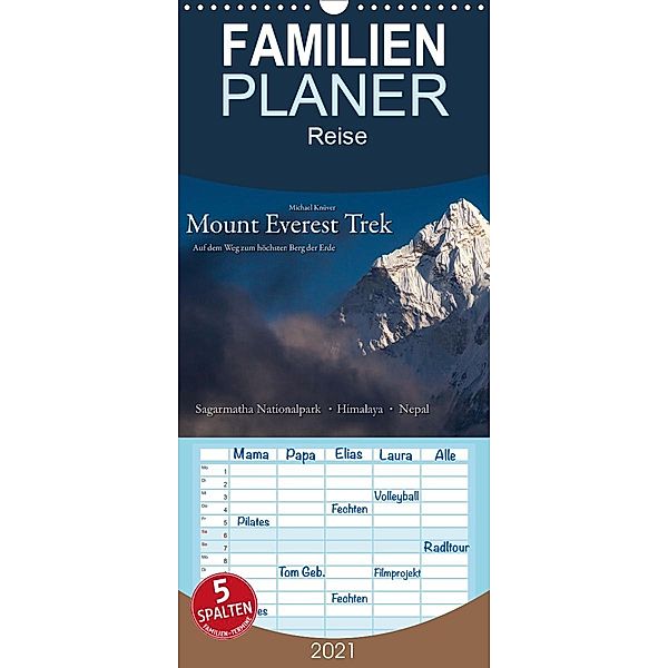 Mount Everest Trek - Familienplaner hoch (Wandkalender 2021 , 21 cm x 45 cm, hoch), Michael Knüver