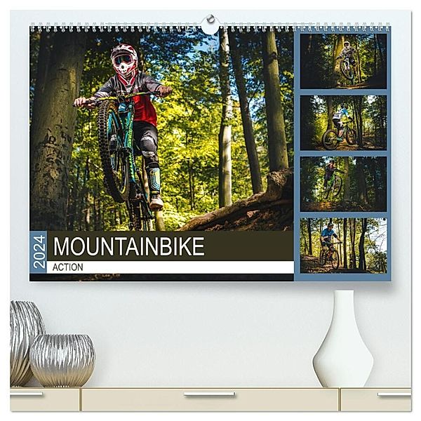 Mountainbike Action (hochwertiger Premium Wandkalender 2024 DIN A2 quer), Kunstdruck in Hochglanz, Dirk Meutzner