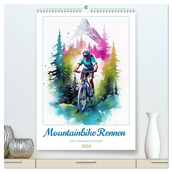 Mountainbike Rennen (hochwertiger Premium Wandkalender 2024 DIN A2 hoch), Kunstdruck in Hochglanz, Steffen Gierok-Latniak