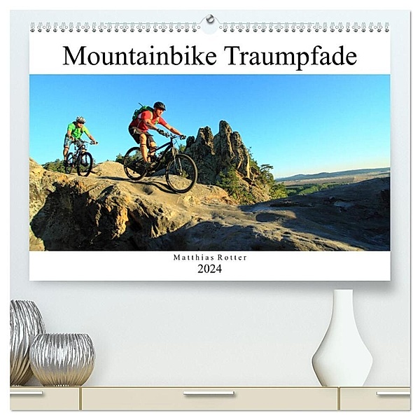 Mountainbike Traumpfade (hochwertiger Premium Wandkalender 2024 DIN A2 quer), Kunstdruck in Hochglanz, Matthias Rotter