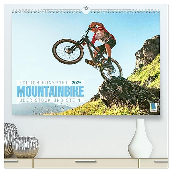 Mountainbike - Über Stock und Stein: Edition Funsport (hochwertiger Premium Wandkalender 2025 DIN A2 quer), Kunstdruck in Hochglanz, Calvendo