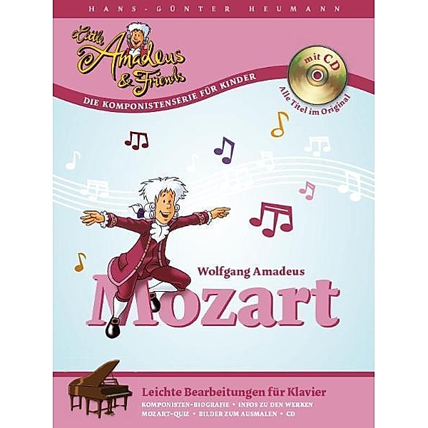 Mozart, Leichte Bearbeitungen für Klavier, m. Audio-CD, Wolfgang Amadeus Mozart