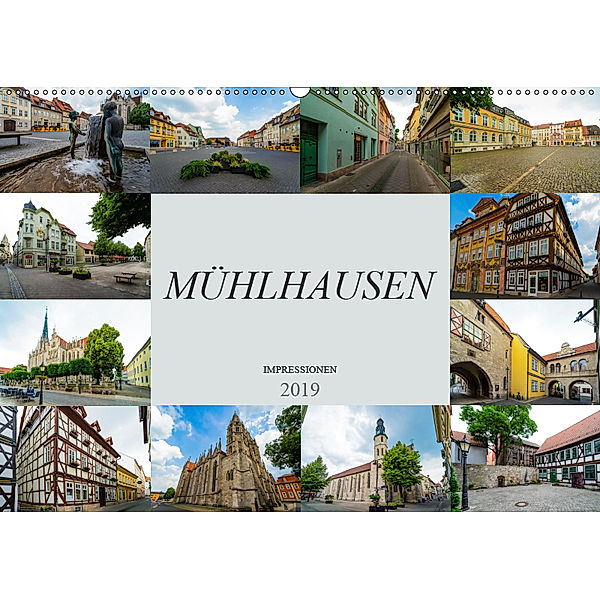 Mühlhausen Impressionen (Wandkalender 2019 DIN A2 quer), Dirk Meutzner
