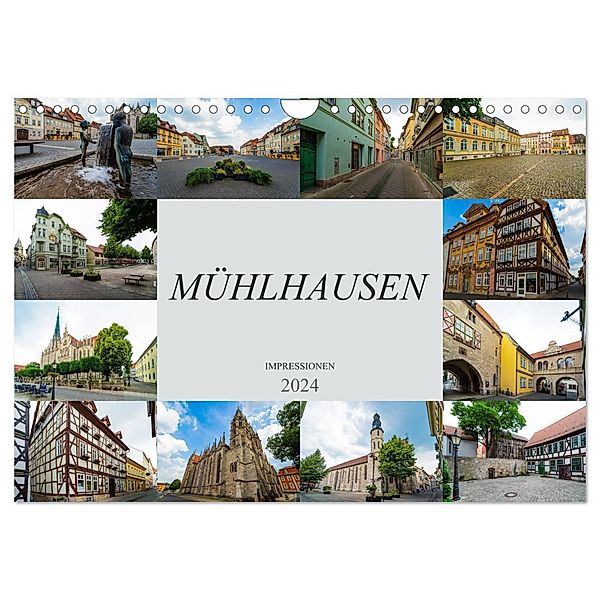 Mühlhausen Impressionen (Wandkalender 2024 DIN A4 quer), CALVENDO Monatskalender, Dirk Meutzner