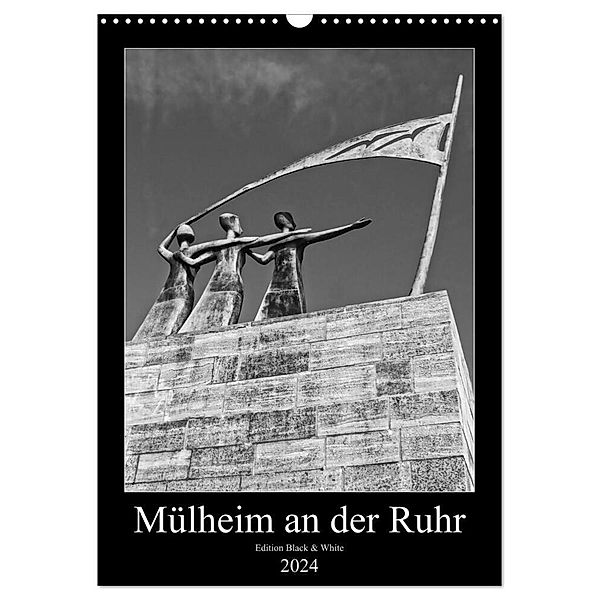Mülheim an der Ruhr Edition Black & White 2024 (Wandkalender 2024 DIN A3 hoch), CALVENDO Monatskalender, Peter Hebgen