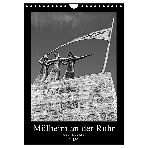Mülheim an der Ruhr Edition Black & White 2024 (Wandkalender 2024 DIN A4 hoch), CALVENDO Monatskalender, Peter Hebgen