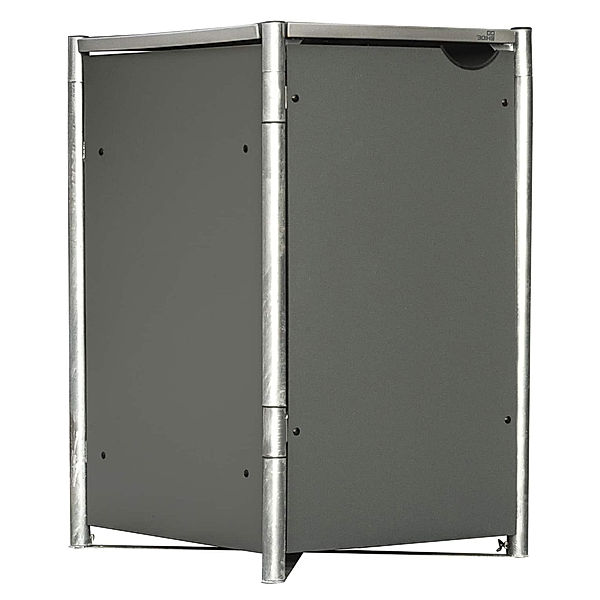 Mülltonnenbox Metall grau (Größe: 80x69x115cm)