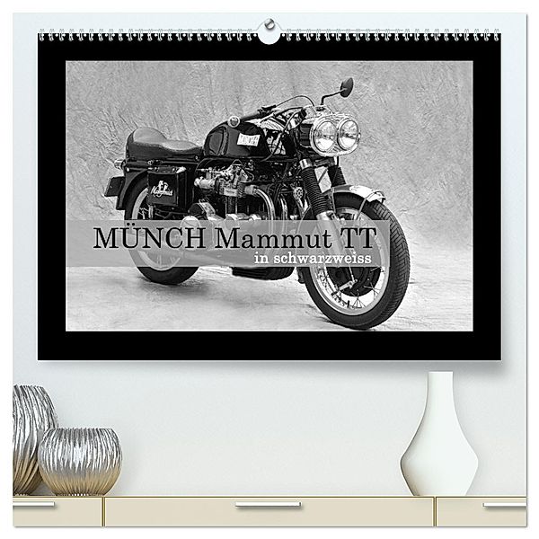 Münch Mammut TT in schwarzweiss (hochwertiger Premium Wandkalender 2025 DIN A2 quer), Kunstdruck in Hochglanz, Calvendo, Ingo Laue