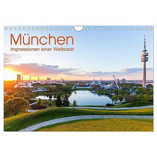 MÜNCHEN Impressionen einer Weltstadt (Wandkalender 2024 DIN A4 quer), CALVENDO Monatskalender, Werner Dieterich