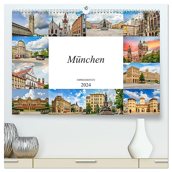 München Impressionen (hochwertiger Premium Wandkalender 2024 DIN A2 quer), Kunstdruck in Hochglanz, Dirk Meutzner
