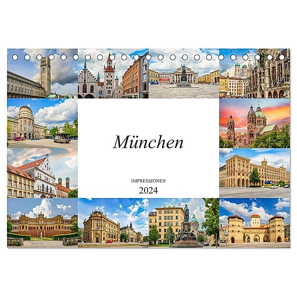 München Impressionen (Tischkalender 2024 DIN A5 quer), CALVENDO Monatskalender, Dirk Meutzner