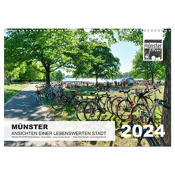 MÜNSTER :: Ansichten einer lebenswerten Stadt (Wandkalender 2024 DIN A3 quer), CALVENDO Monatskalender, Chris Kubisch