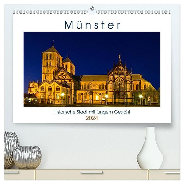 Münster - Historische Stadt mit jungem Gesicht (hochwertiger Premium Wandkalender 2024 DIN A2 quer), Kunstdruck in Hochglanz, Paul Michalzik