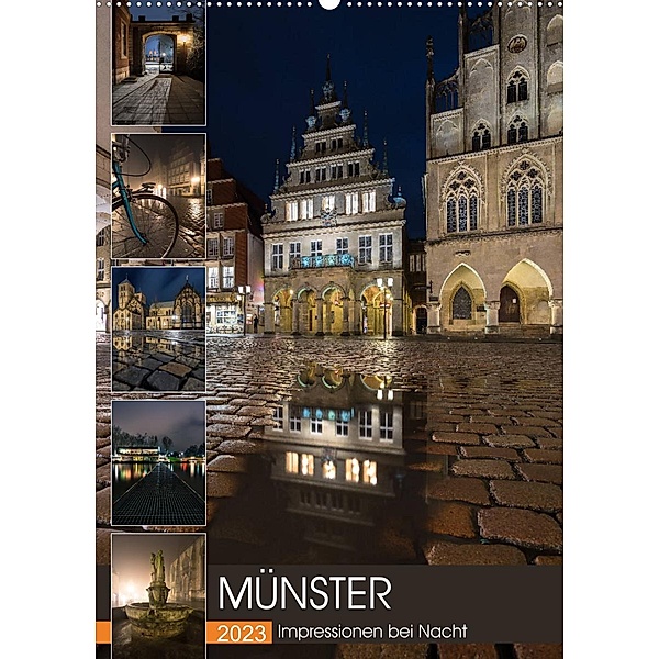 Münster - Impressionen bei Nacht (Wandkalender 2023 DIN A2 hoch), Gregor Herzog