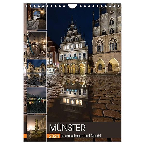 Münster - Impressionen bei Nacht (Wandkalender 2024 DIN A4 hoch), CALVENDO Monatskalender, Gregor Herzog