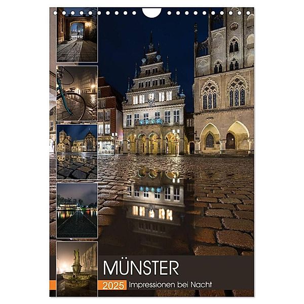 Münster - Impressionen bei Nacht (Wandkalender 2025 DIN A4 hoch), CALVENDO Monatskalender, Calvendo, Gregor Herzog