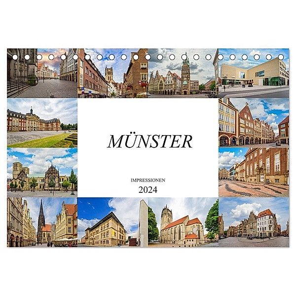 Münster Impressionen (Tischkalender 2024 DIN A5 quer), CALVENDO Monatskalender, Dirk Meutzner