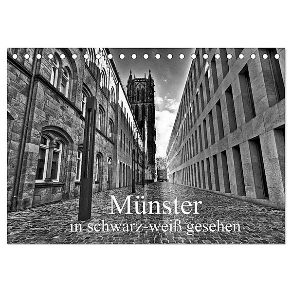 Münster in schwarz-weiss gesehen (Tischkalender 2024 DIN A5 quer), CALVENDO Monatskalender, Paul Michalzik