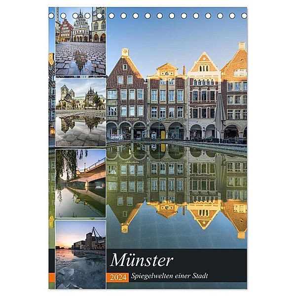 Münster - Spiegelwelten einer Stadt (Tischkalender 2024 DIN A5 hoch), CALVENDO Monatskalender, Gregor Herzog