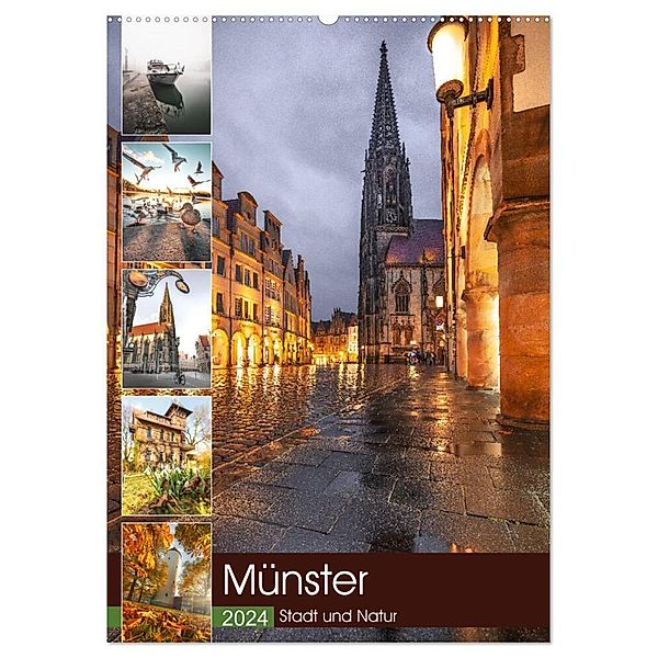 Münster - Stadt und Natur (Wandkalender 2024 DIN A2 hoch), CALVENDO Monatskalender, Gregor Herzog